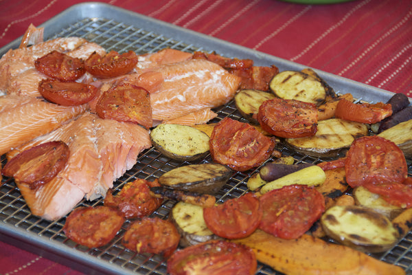 Live-Nimble Premium 100% Stainless Steel Cooling Rack Also Cooks, Roasts, Grills to 575 F. Heavy Duty Wire Grid Cools Cookies Perfectly. Fits Half Sheet Baking Pan. 12x17 inch